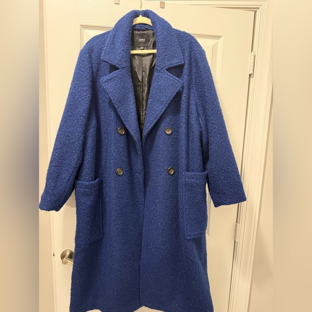 ASOS Curve Royal Blue Teddy Jacket